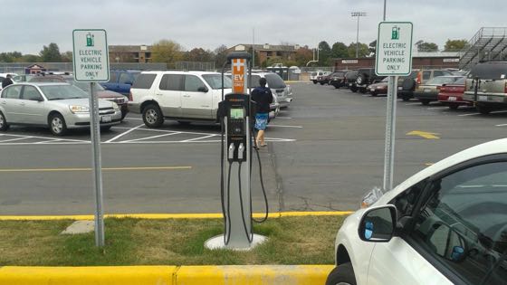 EV charger at Buffalo Grove High School