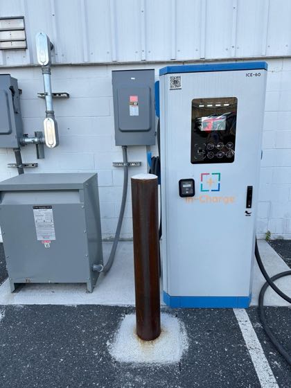 EV charger at Brown Daub Chevrolet - Side