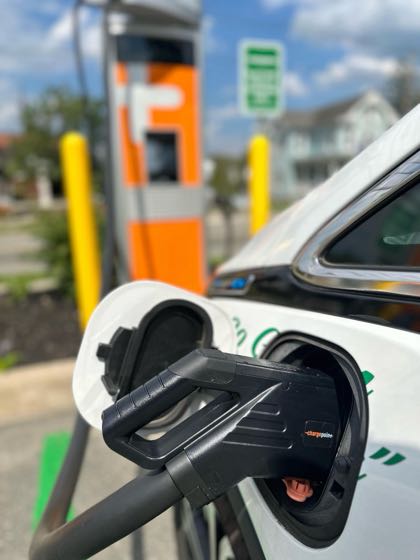 EV charger at High Speed Newton EV Pavillion