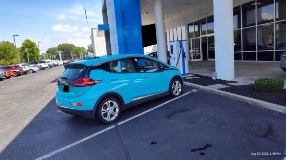 EV charger at Tom Naquin Chevrolet Cadillac - North