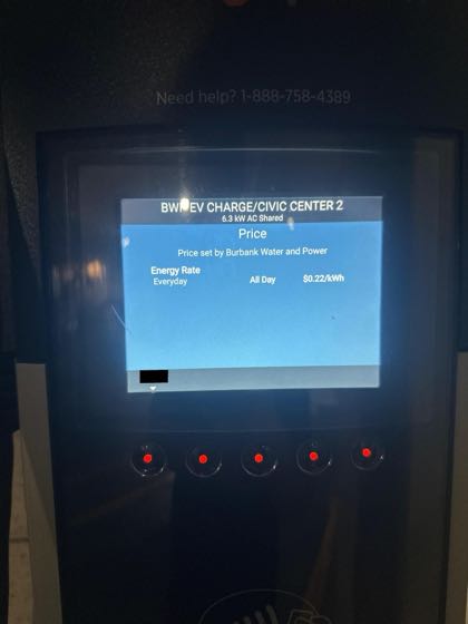 EV charger at Burbank Public Parking