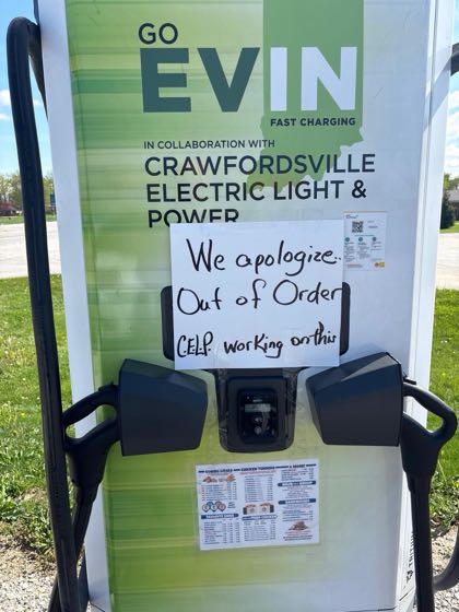 EV charger at Sunoco Crawfordsville