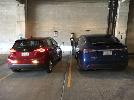 EV charger at UIUC - North Campus Parking Deck