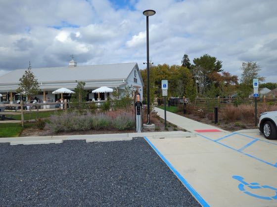 EV charger at Tall Oaks Farm & Brewery