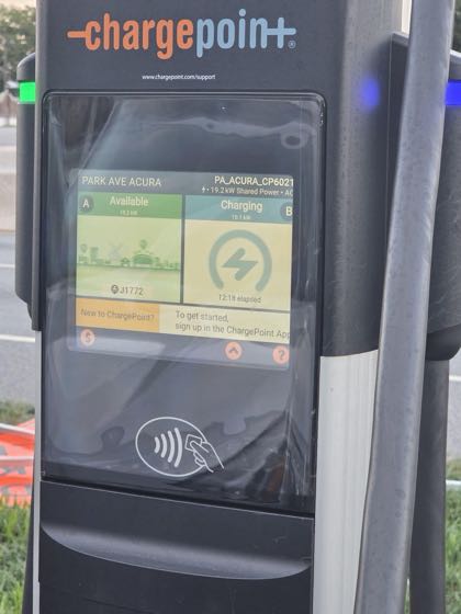 EV charger at Park Ave Acura