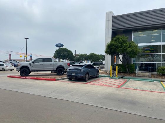 EV charger at McCombs Ford West - Showroom
