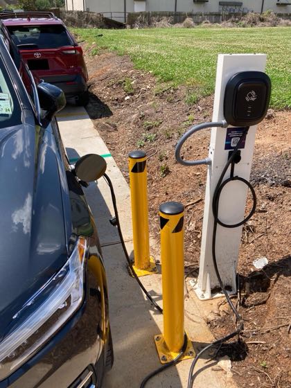EV charger at Rhino Coffee