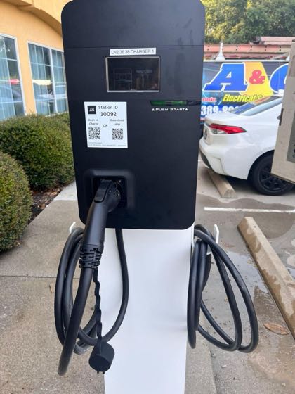 EV charger at JUS Charging Station