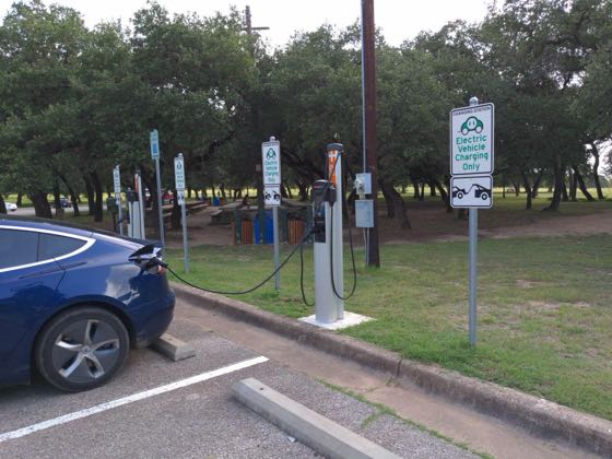 EV charger at Zilker Park Polo Field