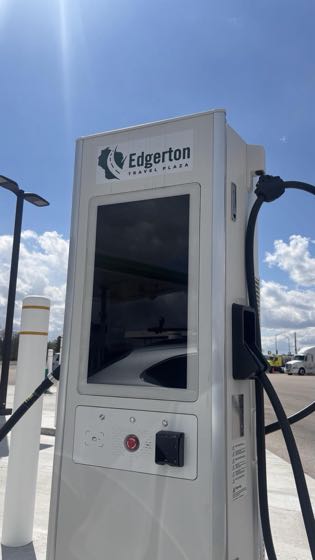EV charger at Edgerton Travel Plaza