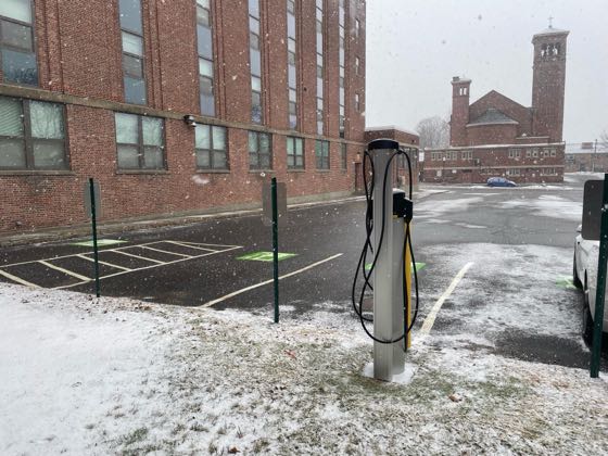 EV charger at Massachusetts Registry of Motor Vehicles