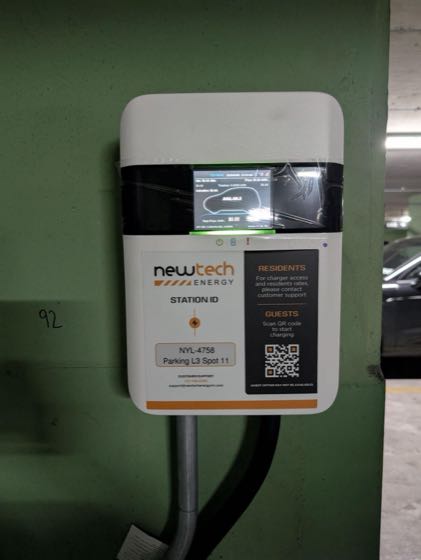 EV charger at Flushing Commons Garage